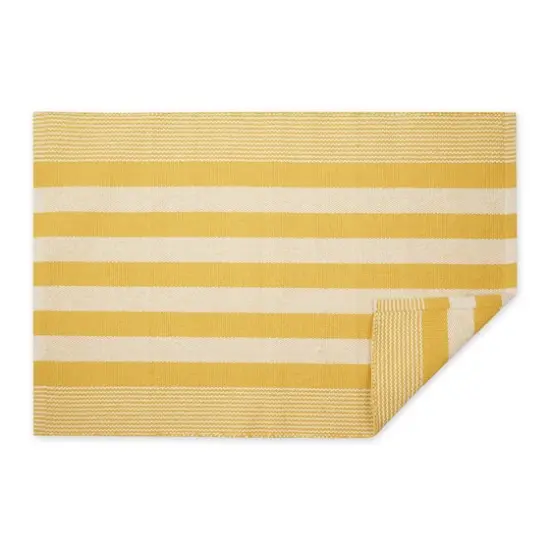 DII&reg; Cabana Stripe Handwoven Recycled Yarn Rug, 2ft. x 3ft. Honey Gold {5}