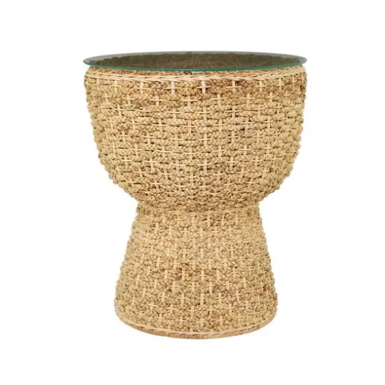 Brown Seagrass Bohemian Accent Table 24" x 20" x 20" {6}