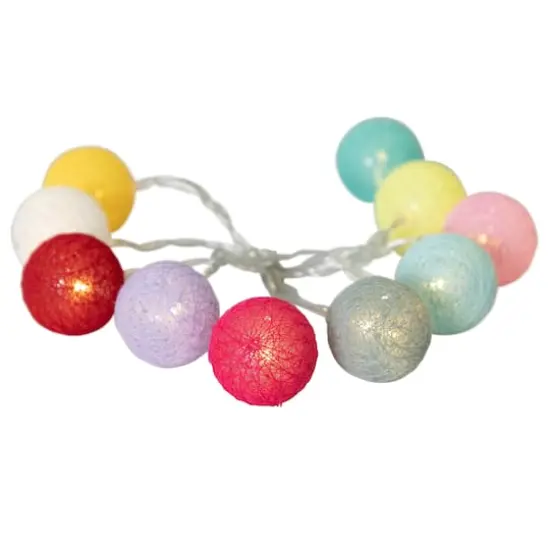 10ct. Multicolor LED Yarn Ball Summer String Lights {9}