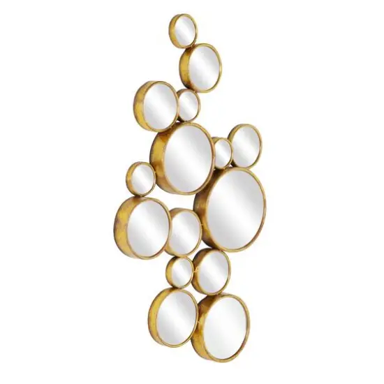 CosmoLiving By Cosmopolitan Gold Contemporary Metal Wall Mirror {3}