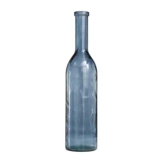 30" Blue Recycled Glass Tall Spanish Bottleneck Vase {3}