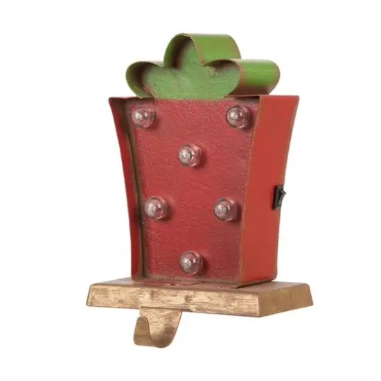 Glitzhome&reg; LED Tree & Gift Box Stocking Holder Set {4}