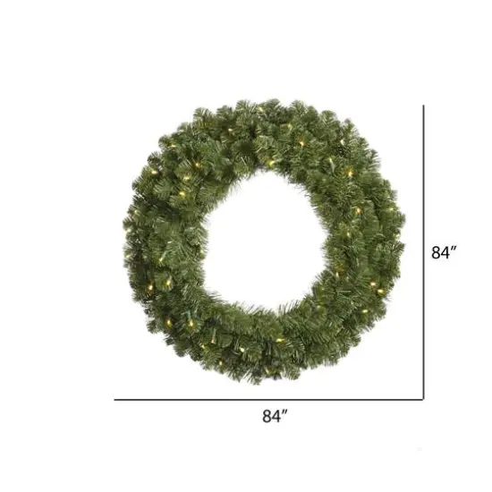 84" Warm White LED Grand Teton Pine Wreath {4}