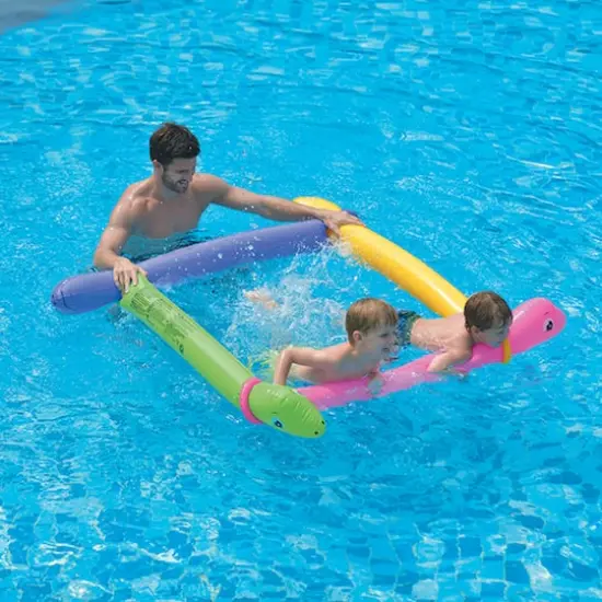 Pool Central&reg; 6ft. Inflatable Purple & Yellow Dinosaur Twisty Tube Pool Toy Set {4}