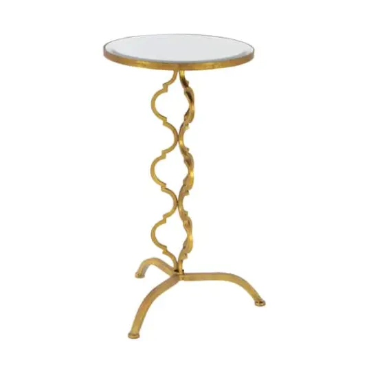 30" Gold Glam Metal Accent Table {4}