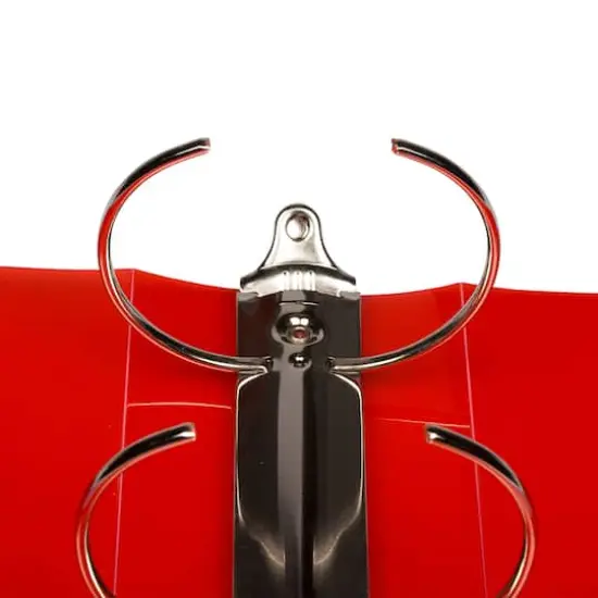 JAM Paper 3" Glass Twill Plastic 3-Ring Binder Red {5}