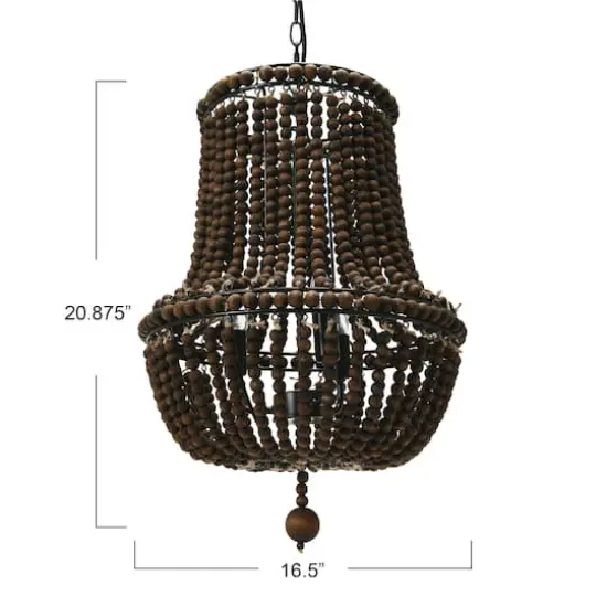 Hello Honey&reg; Draped Wood Bead Chandelier Brown {5}
