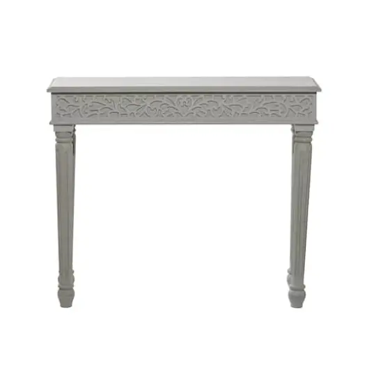 Grey Farmhouse Mango Wood Console Table, 30" x 36" {3}