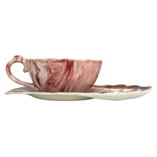 Hello Honey&reg; 10.25" Stoneware Teacup & Saucer Set {3}