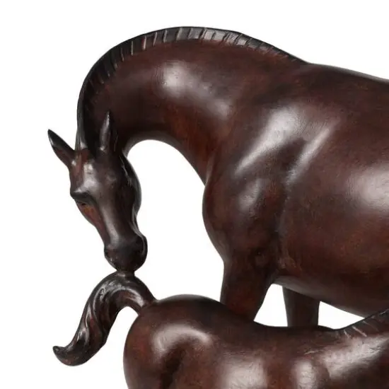 Dark Brown Horse Mom & Baby Sculpture  {8}