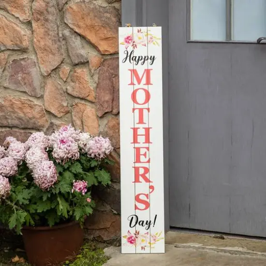 Glitzhome&reg; 3.5ft. Double Sided Wooden Porch Sign Mother's Day & Father's Day {5}