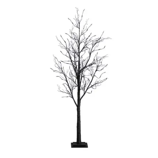 6ft. Pre-Lit LED Black Twig Artificial Halloween Tree {1}