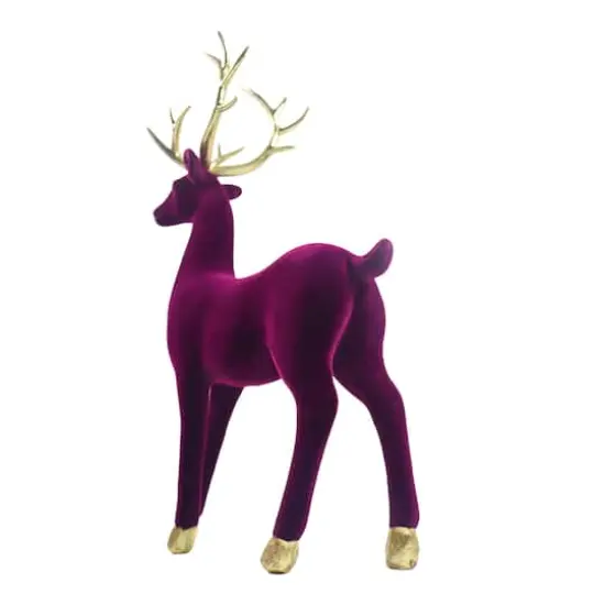 Flocked Standing Reindeer Tabletop D&eacute;cor by Ashland&reg; Purple {3}