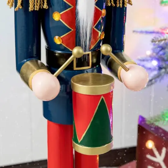 Glitzhome&reg; 3ft. Wooden Christmas Drummer Nutcracker {7}