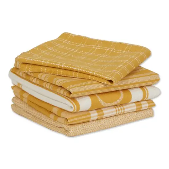 DII&reg; Foodie Dish Towel & Dishcloth Set Honey Gold {6}