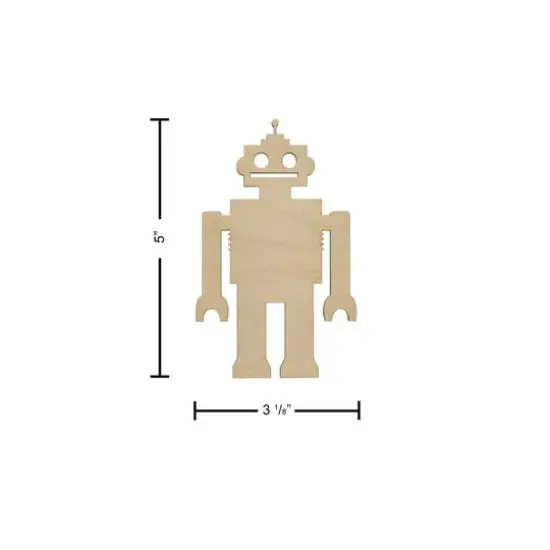 Essentials by Leisure Arts 24 Pack 3" x 5" Robot Flat Wood Shape {4}