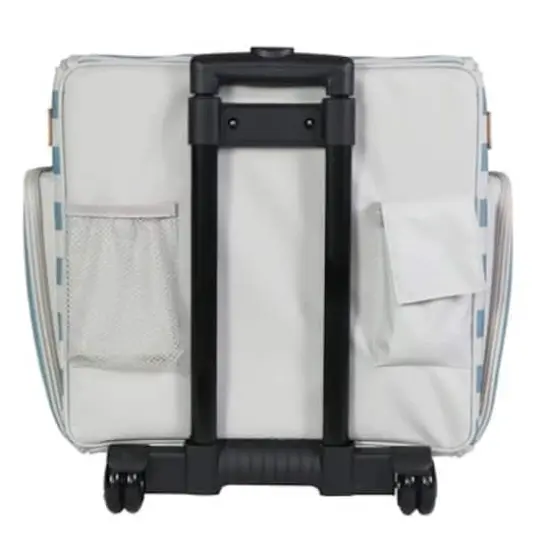 Everything Mary Blue and White Deluxe Collapsible Rolling Craft Bag {4}