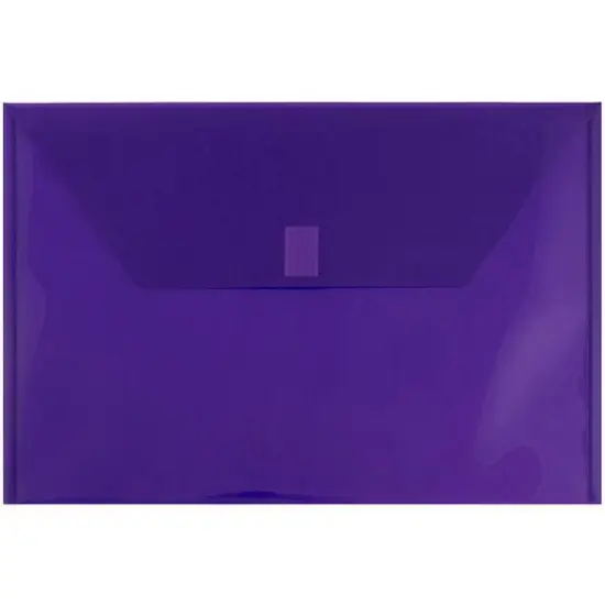 JAM Paper 9.75" x 14.5" Plastic Hook & Loop Closure Envelopes, 12ct. Purple {1}