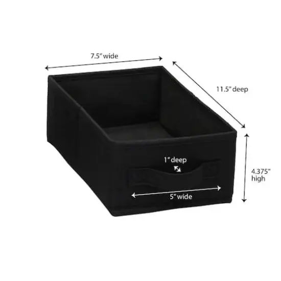 Household Essentials 11.5" Narrow Organizer Drawers, 2ct. Black {6}