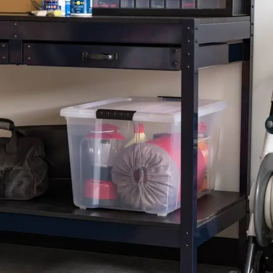 IRIS&reg; 60qt. Buckled Clear Boxes with Clear Buckle Lids, 4ct. {10}