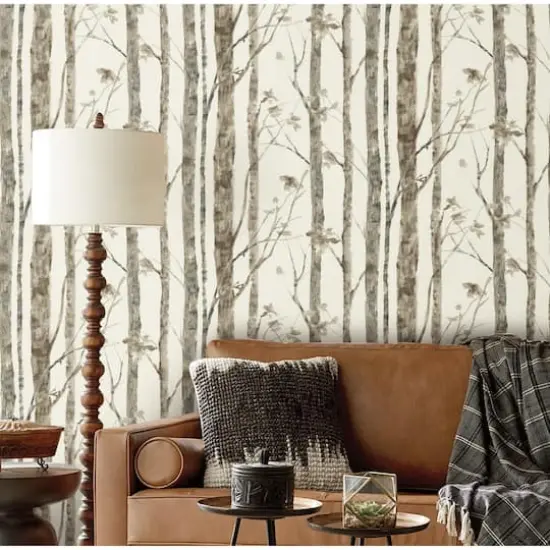 RoomMates Trees Peel & Stick Wallpaper Brown and taupe {5}