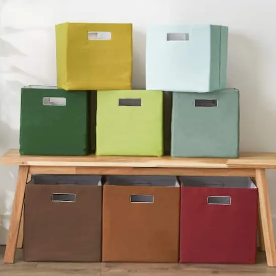 DII&reg; 11" Polyester Solid Storage Cube Artichoke {5}