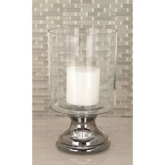 14" Clear Glass Traditional Candle Holder {7}