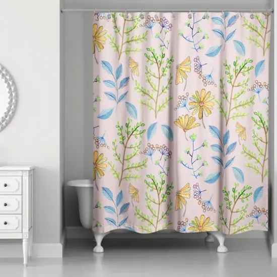 Spring Flowers Shower Curtain Blush {3}
