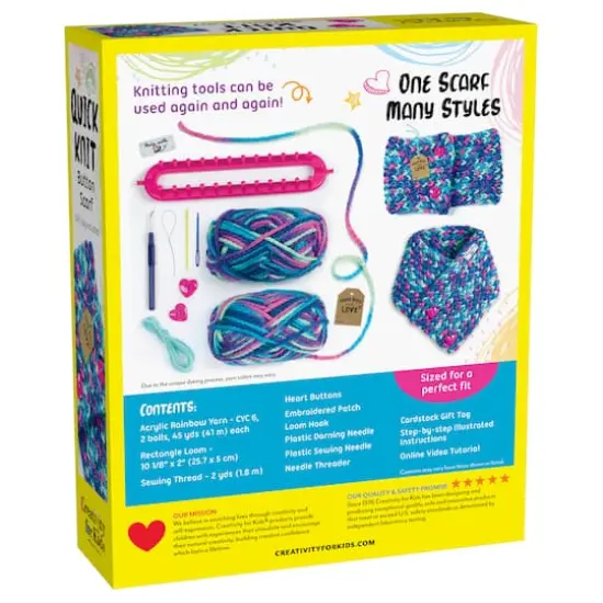 Creativity for Kids Quick Knit Button Scarf Kit {11}