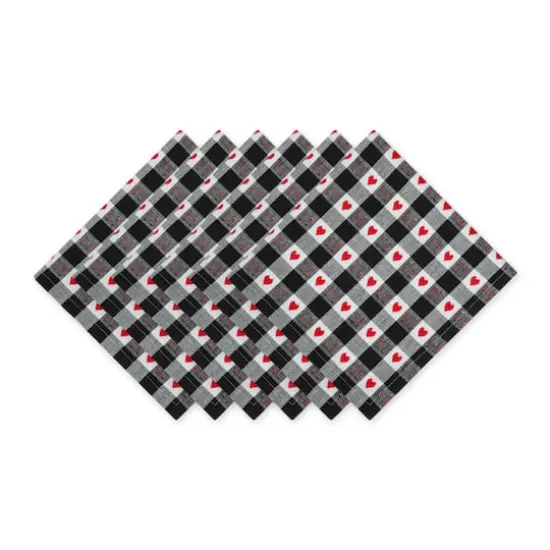 DII&reg; Hearts Dobby Check Napkins, 6ct. {3}
