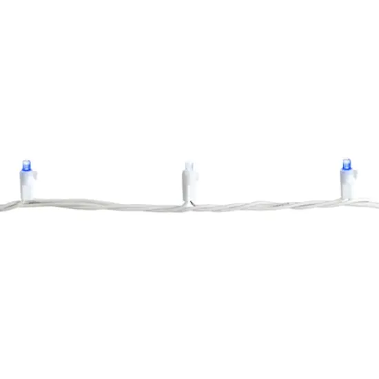 50ct. LED Wide Angle Christmas String Lights with White Wire Blue/White {14}
