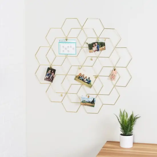 Honey Can Do Gold Hanging Photo Display Holder with Clips {3}