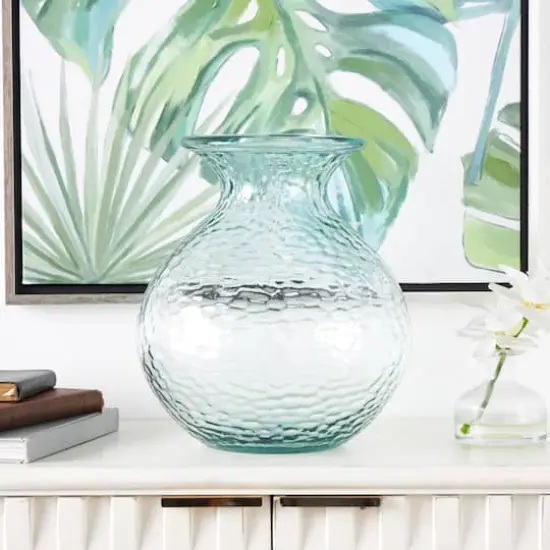 13" Clear Recycled Glass Vase {11}