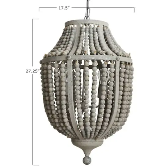 Hello Honey&reg; Metal Chandelier with Wood Beads {5}