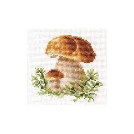 Alisa White Mushrooms Cross Stitch Kit {1}