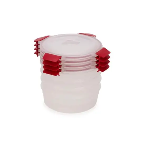 Joseph Joseph Nest Lock 8-piece Round Food Storage Container Set Red {1}