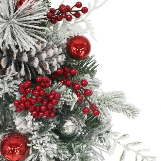 26" Battery-Operated Pre-Lit Decorated with Red Bow {6}