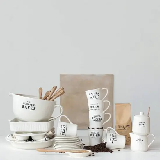 Hello Honey&reg; 12.5" White For Goodness Bakes Stoneware Batter Bowl {4}