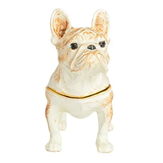 Hello Honey&reg; 3" Multicolor French Bulldog Jeweled Trinket Box {10}