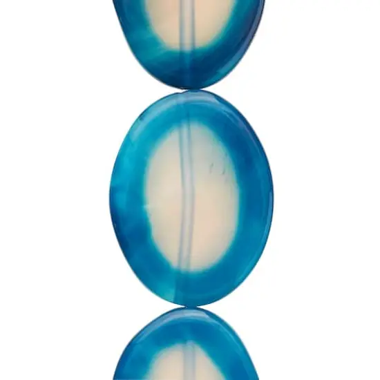 Fire Blue Agate Oval Beads, 40mm by Bead Landing&trade; {1}