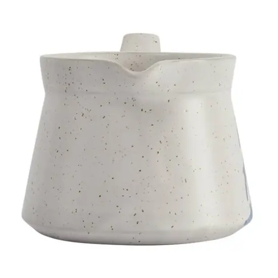 Hello Honey® Antique White & Blue Farmhouse Stoneware Creamer with Hand Painted Tree {7}