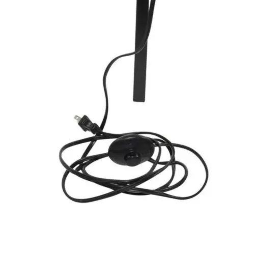 Black Wood Industrial Floor Lamp, 62" x 21" x 21" {9}