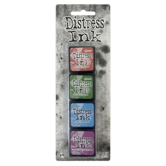 Tim Holtz® Distress Ink Pad Mini Kit no 2 Fired Brick/Mowed Lawn/Salty Ocean/Seedless Preserves {1}