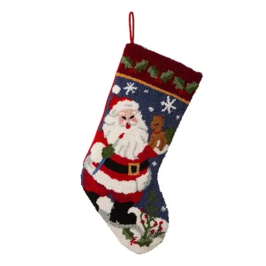 Glitzhome&reg; 19" Santa Hooked Stocking {1}