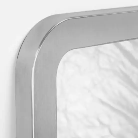 Head West Brushed Nickel 24" x 30" Rounded Edge Framed Accent Vanity Mirror {5}