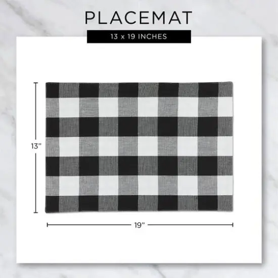 DII&reg; Buffalo Check with Embroidery Placemat Set, 6ct. {6}