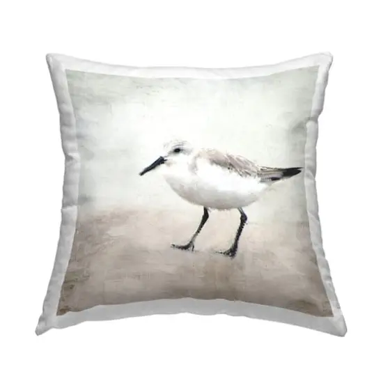 Stupell Industries Small White Bird Nature Wildlife Animal Throw Pillow, 18" x 18" {1}