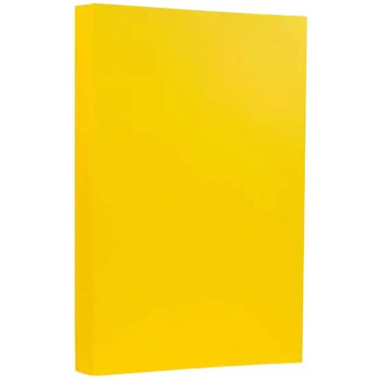 JAM Paper Recycled 8.5" x 14" 65lb. Cardstock, 50 Sheets Yellow {1}