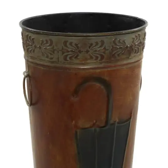 Set of 2 Brown Metal Rustic Vase, 21", 16" {9}