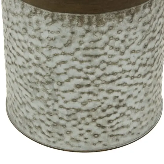 12" Gray Decorative Tin Milk Can {5}